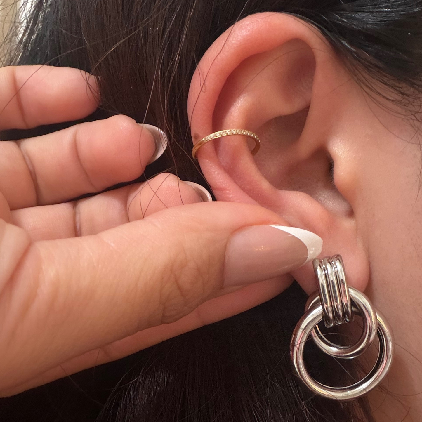 Knot Double Ring Earrings