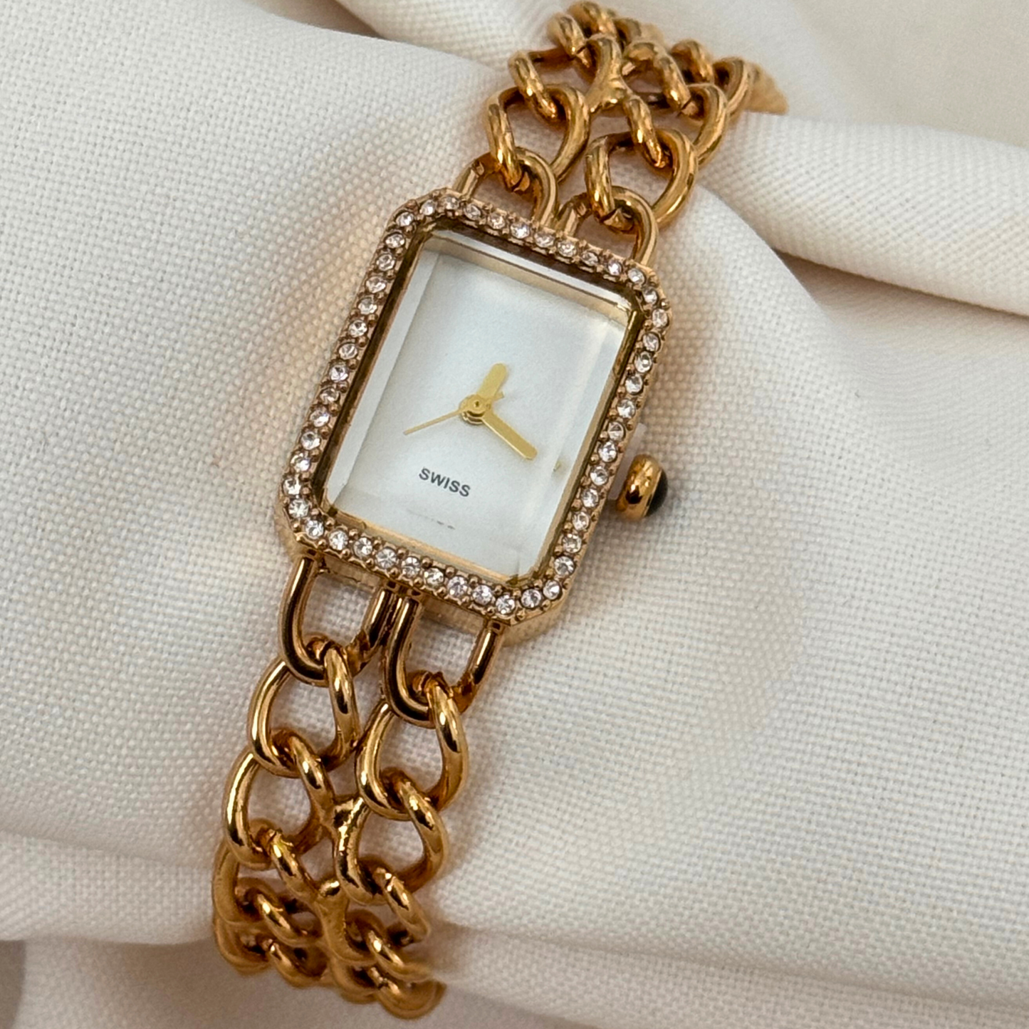 Stainless steel gold toned vintage style bracelet