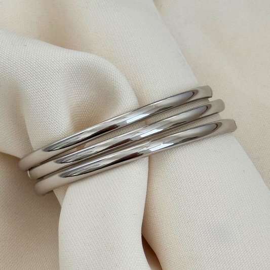 Silver Bangle Trio