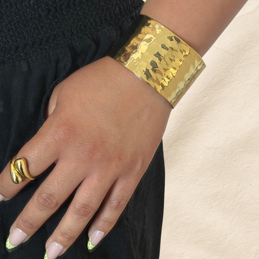 Bold Textured Wide Cuff Bracelet