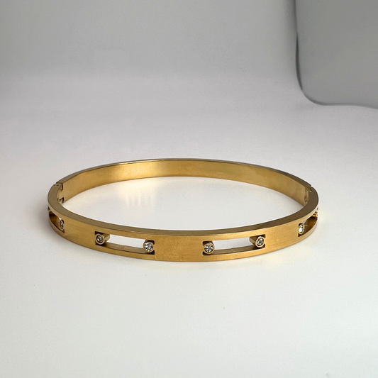 Gold Basic CZ Bangle