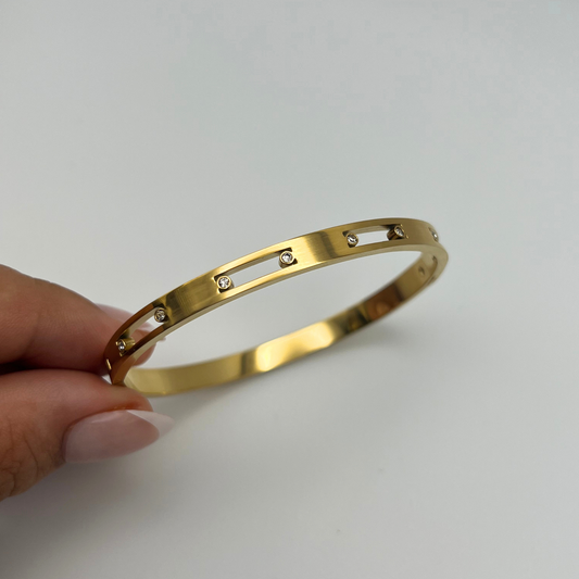 Gold Basic CZ Bangle