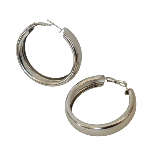 Grande Chunky Hoop Silver