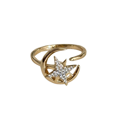 Moon and Star Fidget Ring