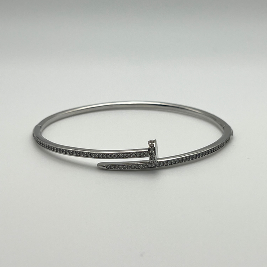 Silver Clavo Bangle