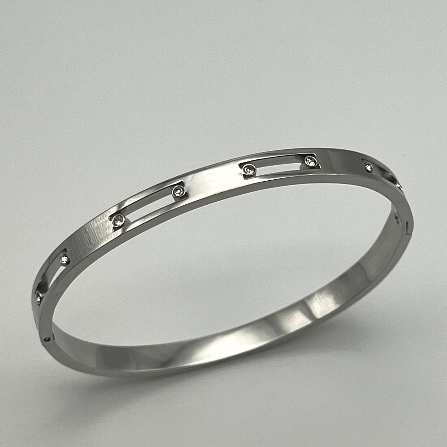 Silver Basic CZ Bangle