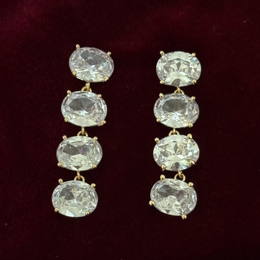 4 Stones Drop Earring