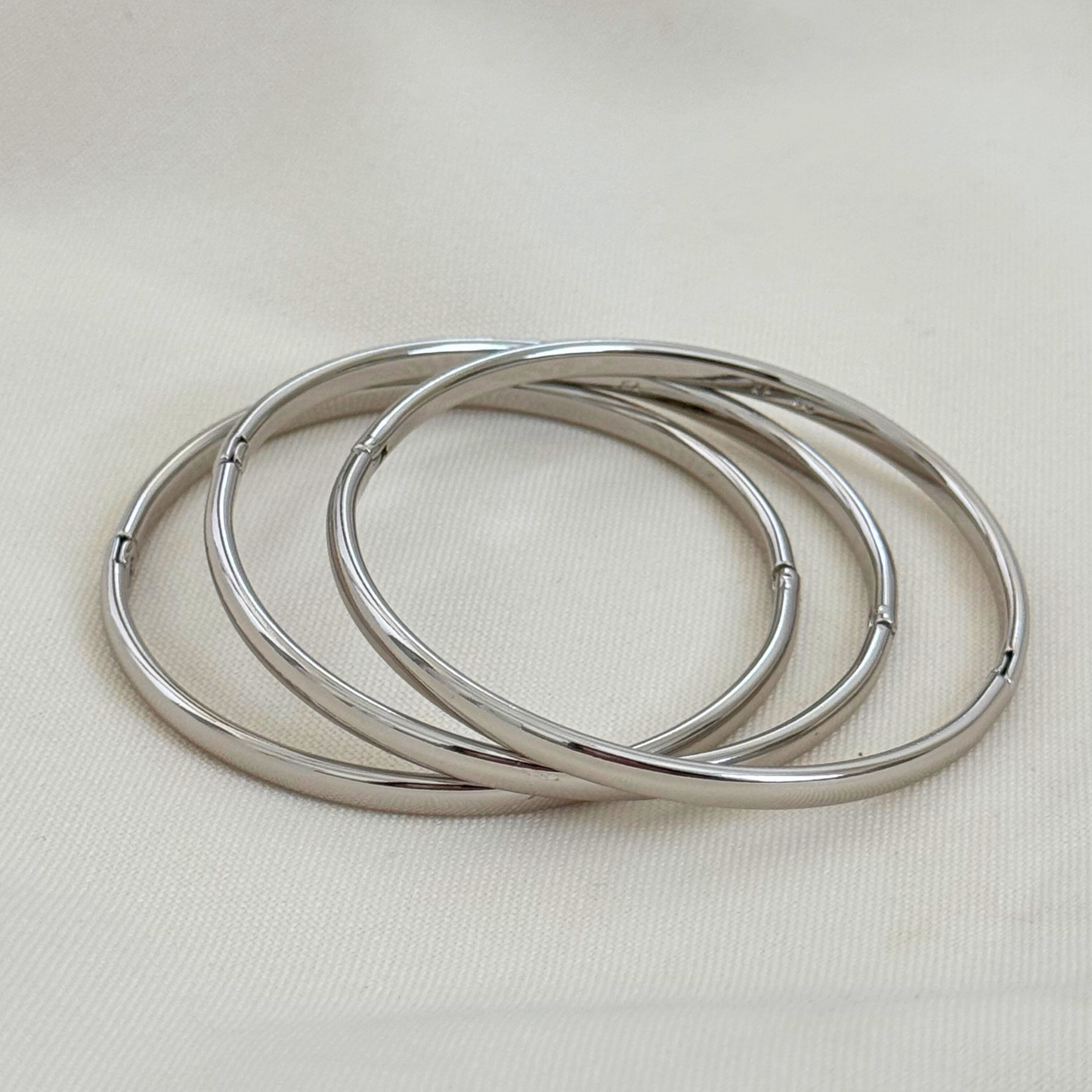 Silver Bangle Trio