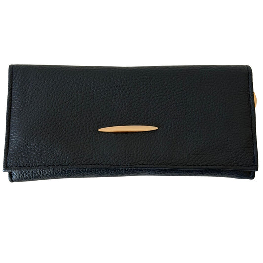 Navy blue leather jewelry travel case