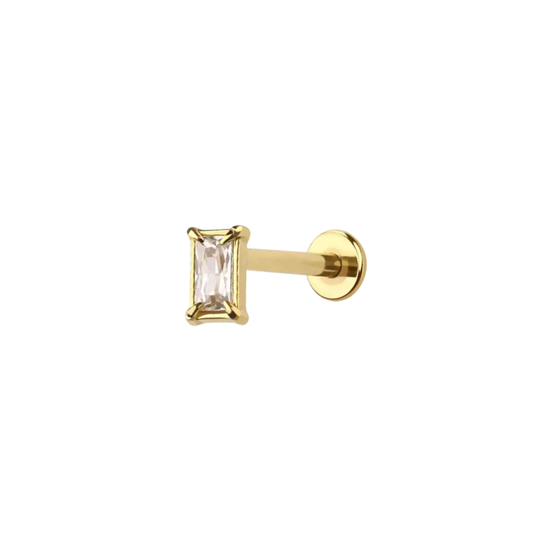 a rectangular bezel flat back earrings